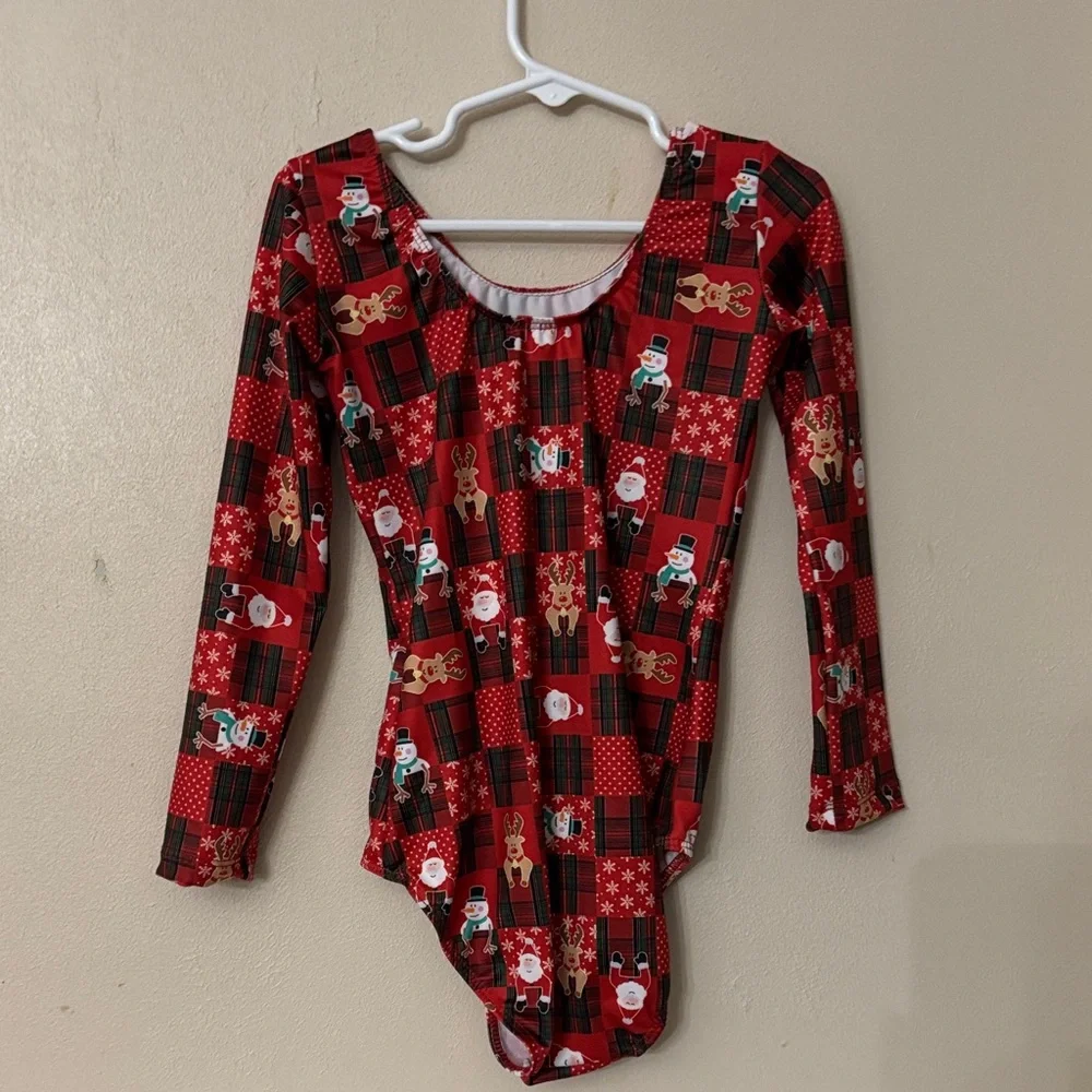 Holiday Red Kids Bodysuit with Festive Print